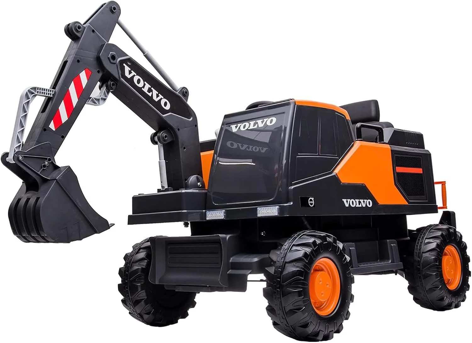 بیل مکانیکی ولوو سواری کودکانه دوست داشتنی، مدل LB 777EL، باتری خور، نشیمن و رانندگی، ماشین مینی بیل مکانیکی تک نفره، ماشین ساختمانی، بیل جلو، کنترل از راه دور، موزیک، چراغ ها، مناسب سنین 2 تا 5 سال