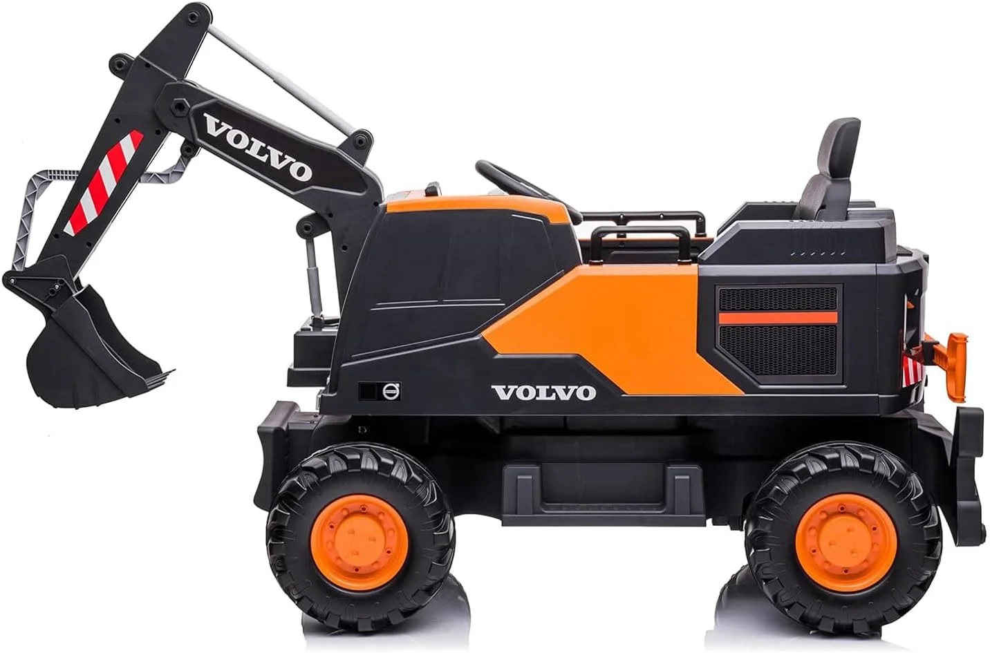 بیل مکانیکی ولوو سواری کودکانه دوست داشتنی، مدل LB 777EL، باتری خور، نشیمن و رانندگی، ماشین مینی بیل مکانیکی تک نفره، ماشین ساختمانی، بیل جلو، کنترل از راه دور، موزیک، چراغ ها، مناسب سنین 2 تا 5 سال