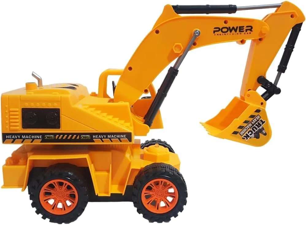 اسباب بازی بیل مکانیکی کنترل از راه دور، ماشین ساختمانی با باتری قابل شارژ، تراکتور ماشین سنگین زرد