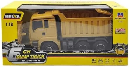 ماشین کنترلی راهسازی MJAS، کامیون کمپرسی، بیل مکانیکی، اسباب بازی 6 کاناله 2.4 گیگاهرتزی با صدا و نور برای کودکان. بهترین هدیه برای بچه ها