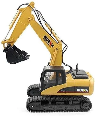 اسباب بازی بیل مکانیکی فلزی Huina 1550 RC شارژی 1:14 با کنترل از راه دور 15 کاناله
