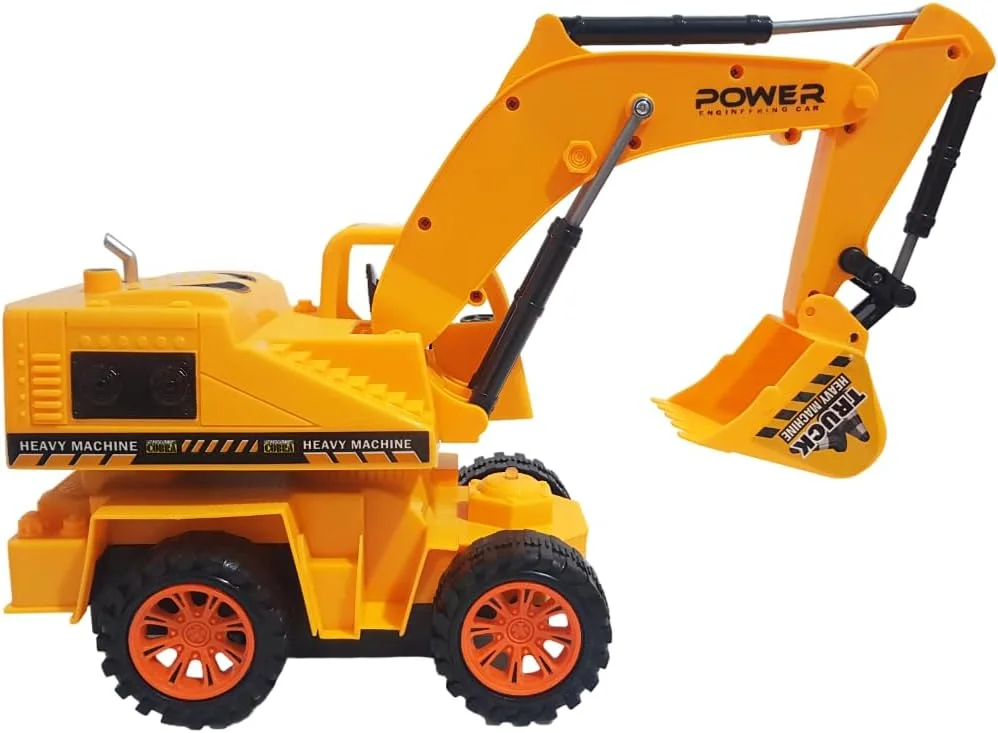اسباب بازی باغچه بیل مکانیکی کنترلی 5 کاناله، ماشین ساختمانی مهندسی شارژی با بازوی حفاری متحرک، صدا و نور، بازی شبیه سازی داخلی و خارجی، لودر بیل مکانیکی کنترلی برای کودکان