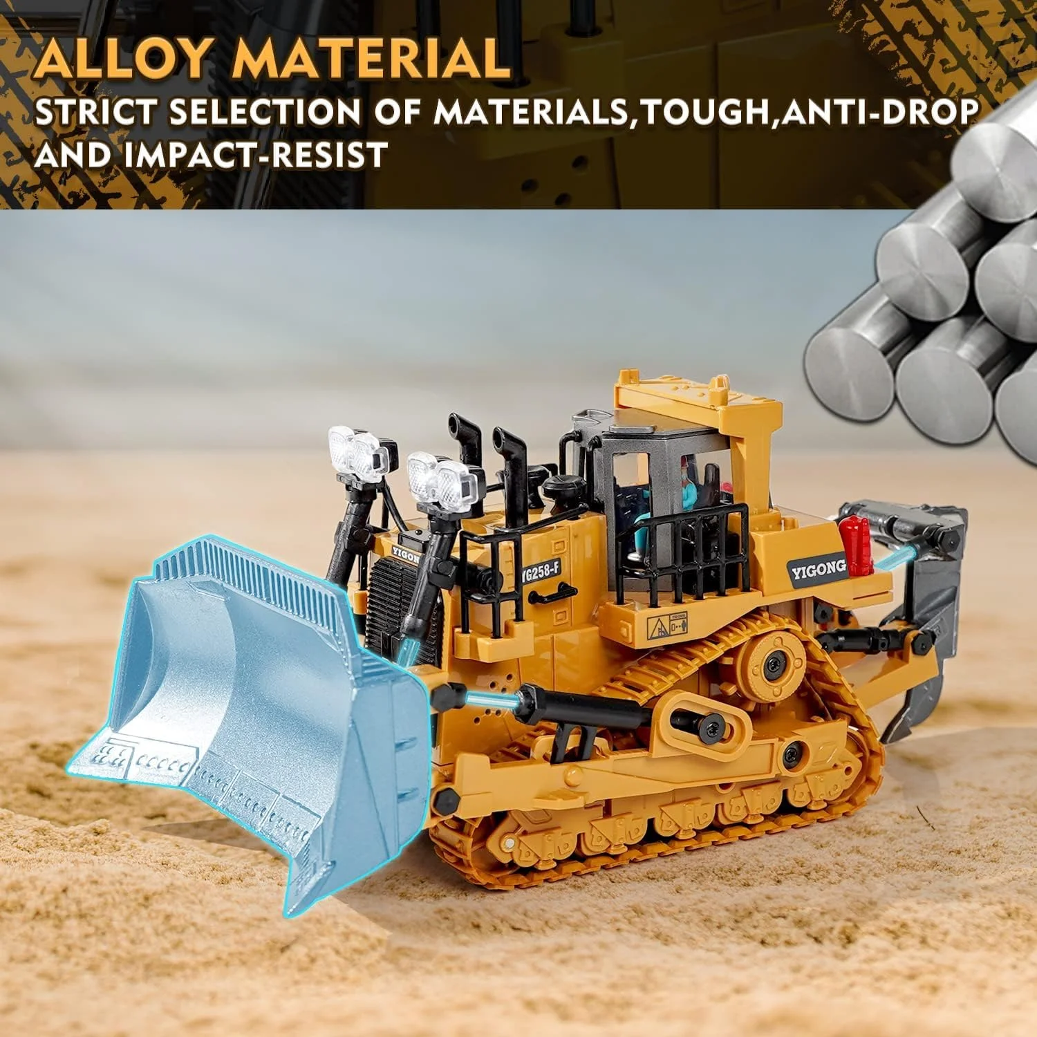 اسباب بازی های ساختمانی کنترلی برای کودکان 3 سال به بالا، اسباب بازی های بولدوزر کنترلی برای پسران، وسایل نقلیه ساختمانی بیل مکانیکی کنترلی، اسباب بازی های تراکتور، اسباب بازی های مهندسی برای کودکان 3-5 4 5 6 7 8 ساله، هدیه تولد