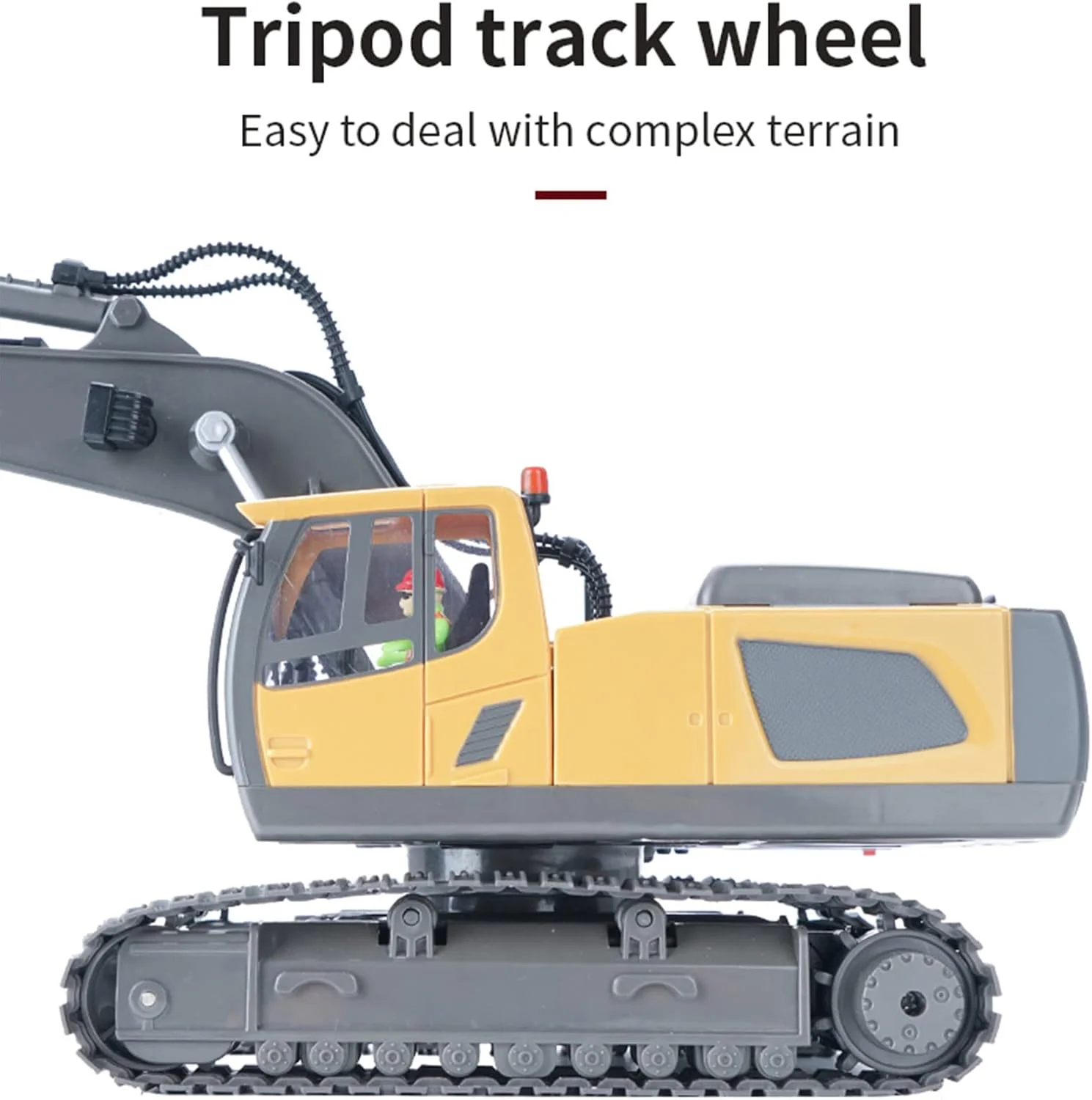 بیل مکانیکی کنترلی OUNA RC مقیاس 1/20 فرکانس 2.4 گیگاهرتز 11 کانال، ماشین مهندسی، اسباب بازی آموزشی برای کودکان به همراه نور و موسیقی