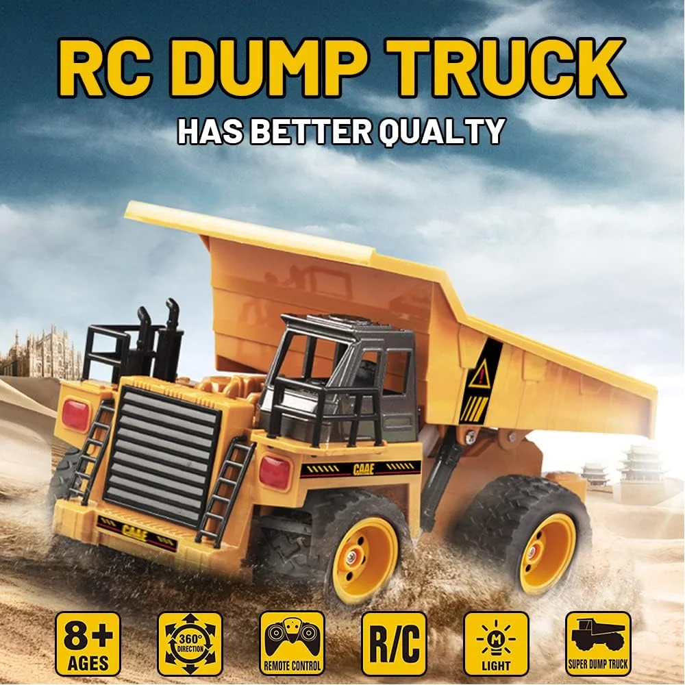 کامیون کمپرسی کنترلی، تراکتور کنترلی کاملاً کاربردی، اسباب بازی بیل مکانیکی 6 کاناله با نور و صدا، کامیون کمپرسی ساختمانی برای پسران و دختران کامیون کمپرسی کنترلی، تراکتور کنترلی کاملاً کاربردی، اسباب بازی بیل مکانیکی 6 کاناله با نور و صدا، کامیون کمپرسی ساختمانی برای پسران و دختران