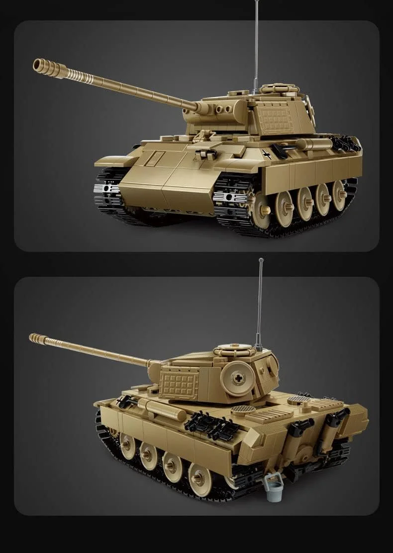 مدل تانک SOWOFA، مدل مونتاژ تانک پلنگ مقیاس 1:35، اسباب بازی تانک کنترل از راه دور، بلوک ساختنی مونتاژی، هدیه برای علاقه مندان، مدل مناسب برای سن 14 سال به بالا (907 قطعه)