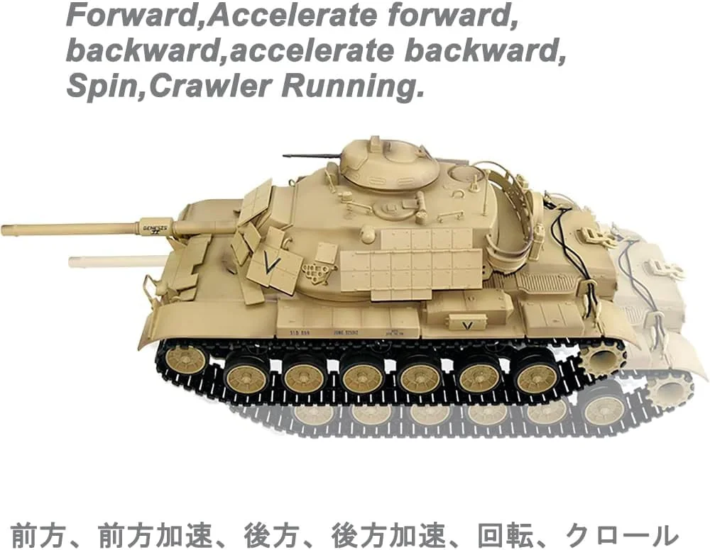 تانک کنترلی فوق العاده بزرگ 64 سانتی متری M60A1 مدل تانک سنگین کنترلی با قابلیت پرتاب لوله تفنگ (نسخه استتار صحرایی رترو)