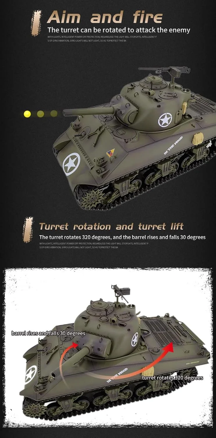 مدل تانک کنترلی از راه دور SOWOFA مدل تانک رترو M4A3 چند منظوره مدل شبیه سازی 1:16
