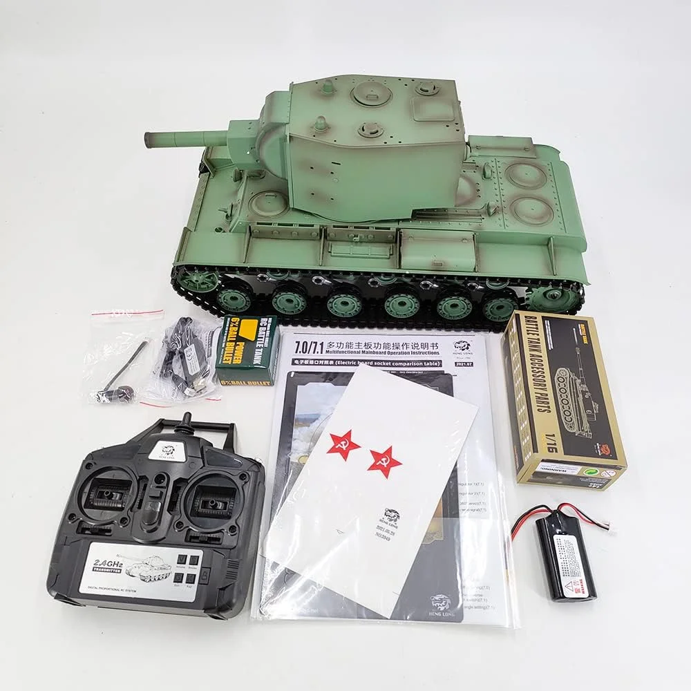 نسخه جدید 7.0 تانک سنگین KV-2 SOWOFA مجهز به پرتابه BB آتش زنده مادون قرمز 45 سانتی متری فوق العاده بزرگ برای کنترل از راه دور برد بلند خودروهای تانک гусеничный