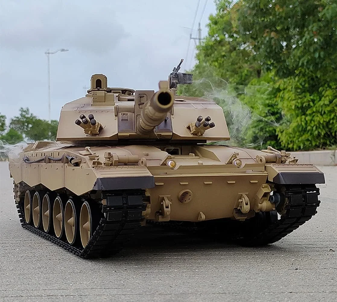 تانک کنترلی بسیار بزرگ 62 سانتی متری چلنجر 2، نسخه جدید 7.0، شلیک مادون قرمز، شلیک واقعی، کنترل از راه دور در مقیاس کامل، مدل خودروی ردیابی شده تمام زمینی