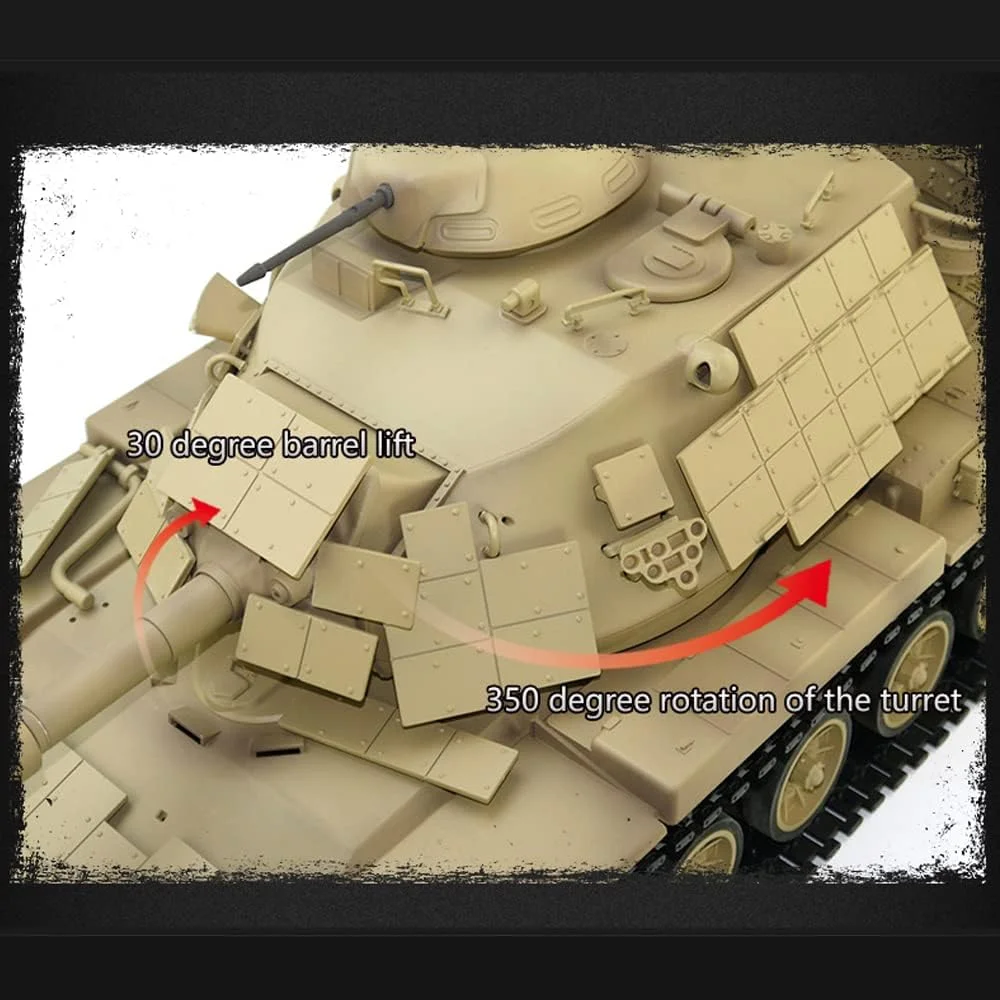 تانک کنترلی بزرگ مدل M60A1 با طرح استتار صحرایی، طول 64 سانتی متر