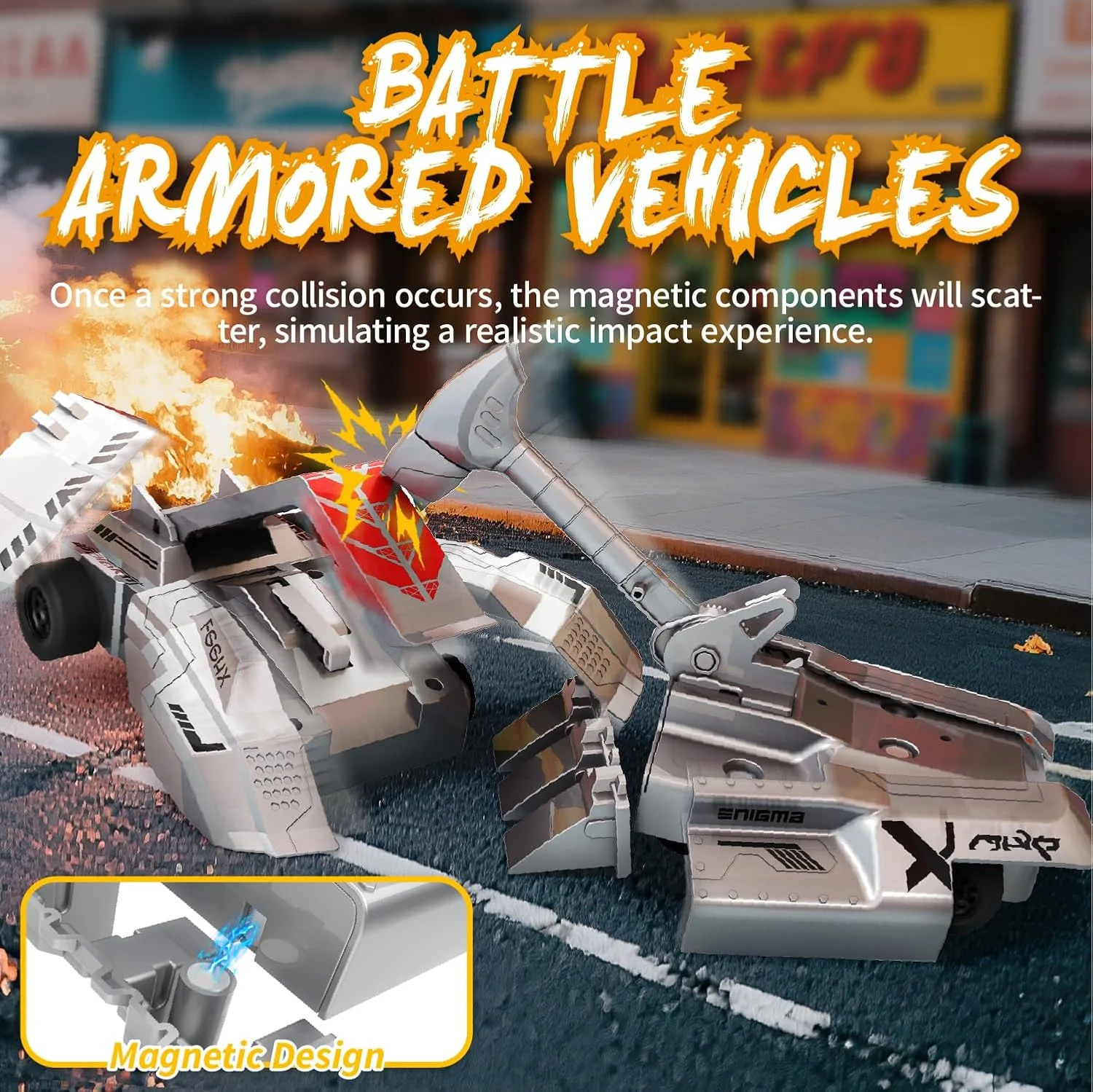 ماشین کنترلی - بسته 2 عددی ماشین های جنگی زرهی کنترلی اسباب بازی کودکان از 3 سال، مینی ماشین اسکوتر با کنترل از راه دور، هدیه ماشین اسباب بازی برای پسران دختران