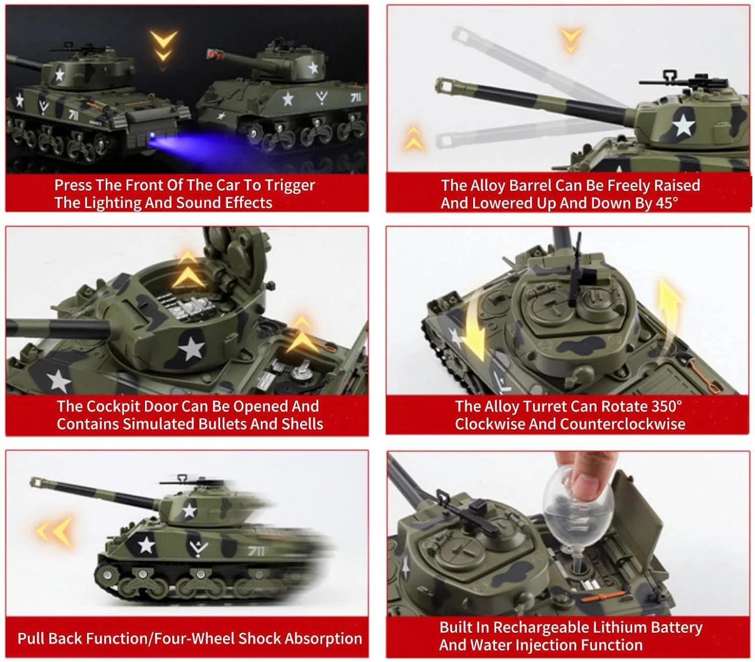 مدل تانک متوسط M4 شرمن ایالات متحده آمریکا جنگ جهانی دوم مقیاس 1:35، کلکسیونی مناسب کودکان و بزرگسالان