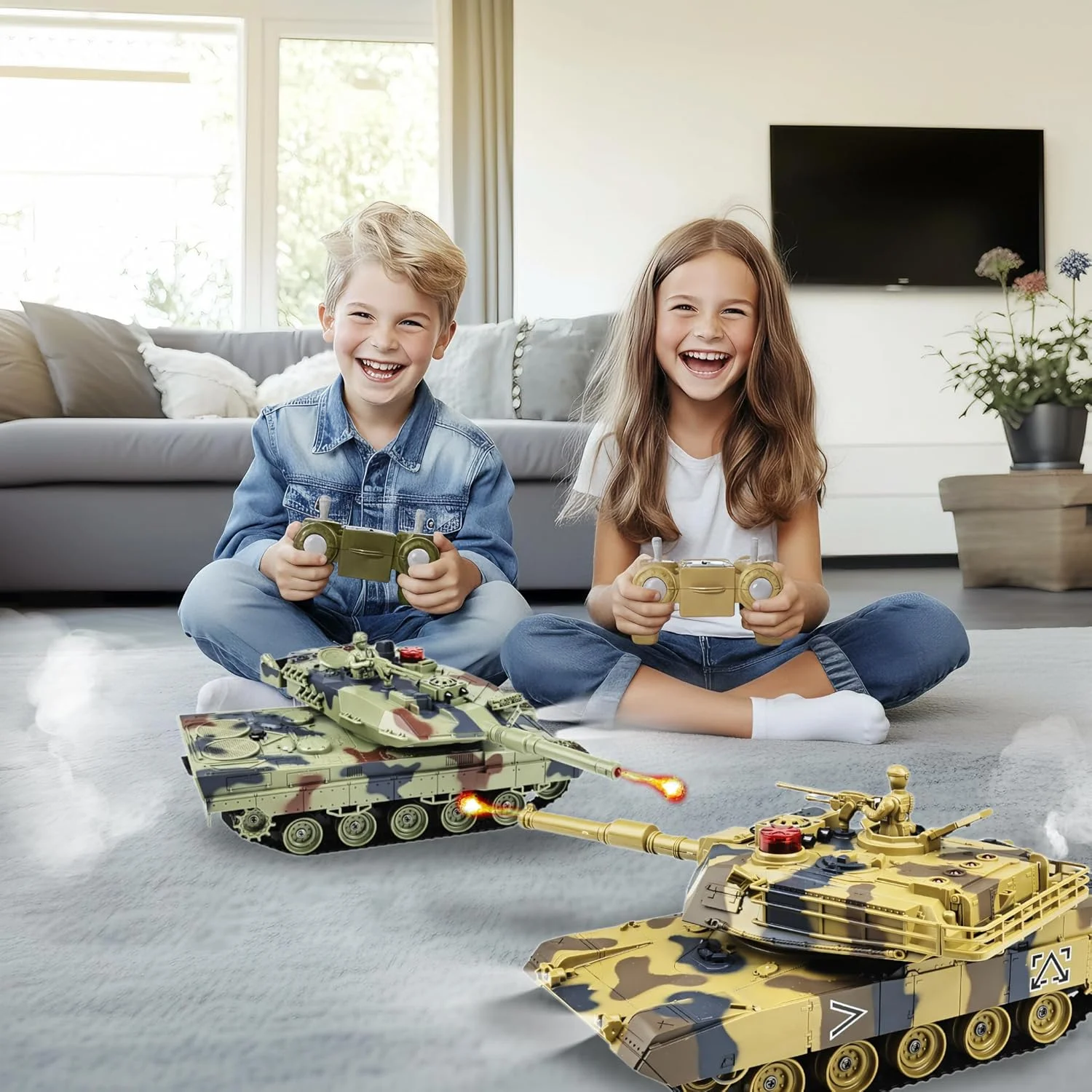تانک کنترلی 1/24، تانک کنترل از راه دور برای پسران با دود، نور و صدا، مدل ارتشی پلنگ 2.4 گیگاهرتزی، اسباب بازی نظامی هدیه برای کودکان 6 سال به بالا تانک کنترلی 1/24، تانک کنترل از راه دور برای پسران با دود، نور و صدا، مدل ارتشی پلنگ 2.4 گیگاهرتزی، اسباب بازی نظامی هدیه برای کودکان 6 سال به بالا