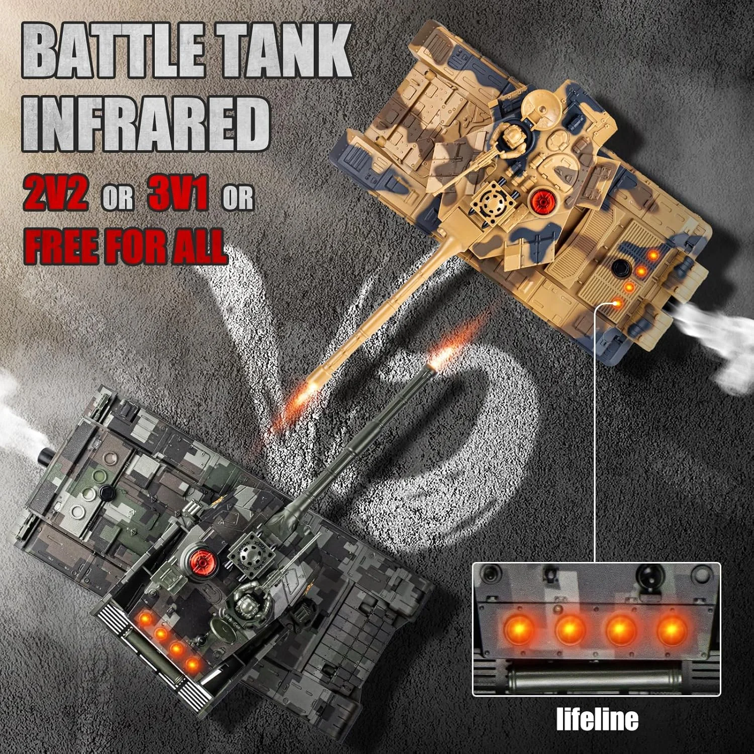 تانک کنترلی 1/24، تانک جنگی کنترلی مدل چین 99، تانک کنترلی 2.4 گیگاهرتز، مدل تانک با چراغ کنترل، تانک برای کودکان بالای 6 سال