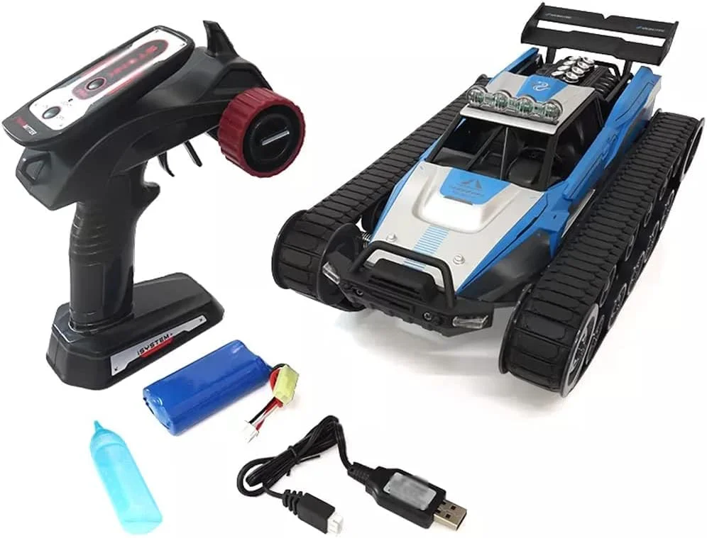 ماشین تانک کنترلی، کرالر کنترلی از راه دور با مقیاس 1:12، تانک با سرعت بالا 12 کیلومتر در ساعت، ماشین دریفتینگ 360 درجه چرخان 4WD آفرود، اسباب بازی کامیون نظامی برای بزرگسالان و کودکان