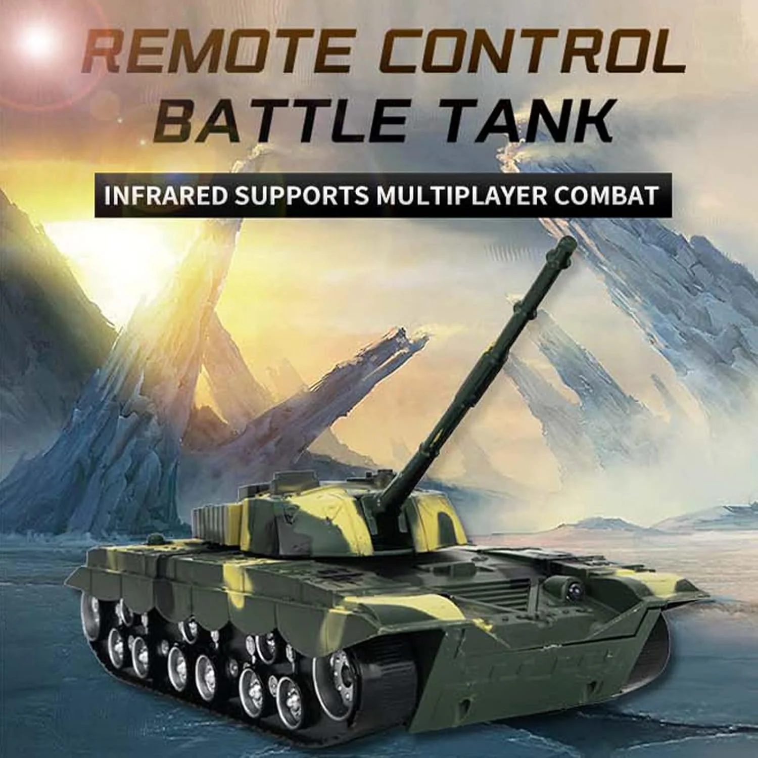 تانک کنترلی پپیسکی، اسباب بازی تانک ارتشی مقیاس 1:32 برای پسران، وسایل نقلیه کنترلی با صدا و نور