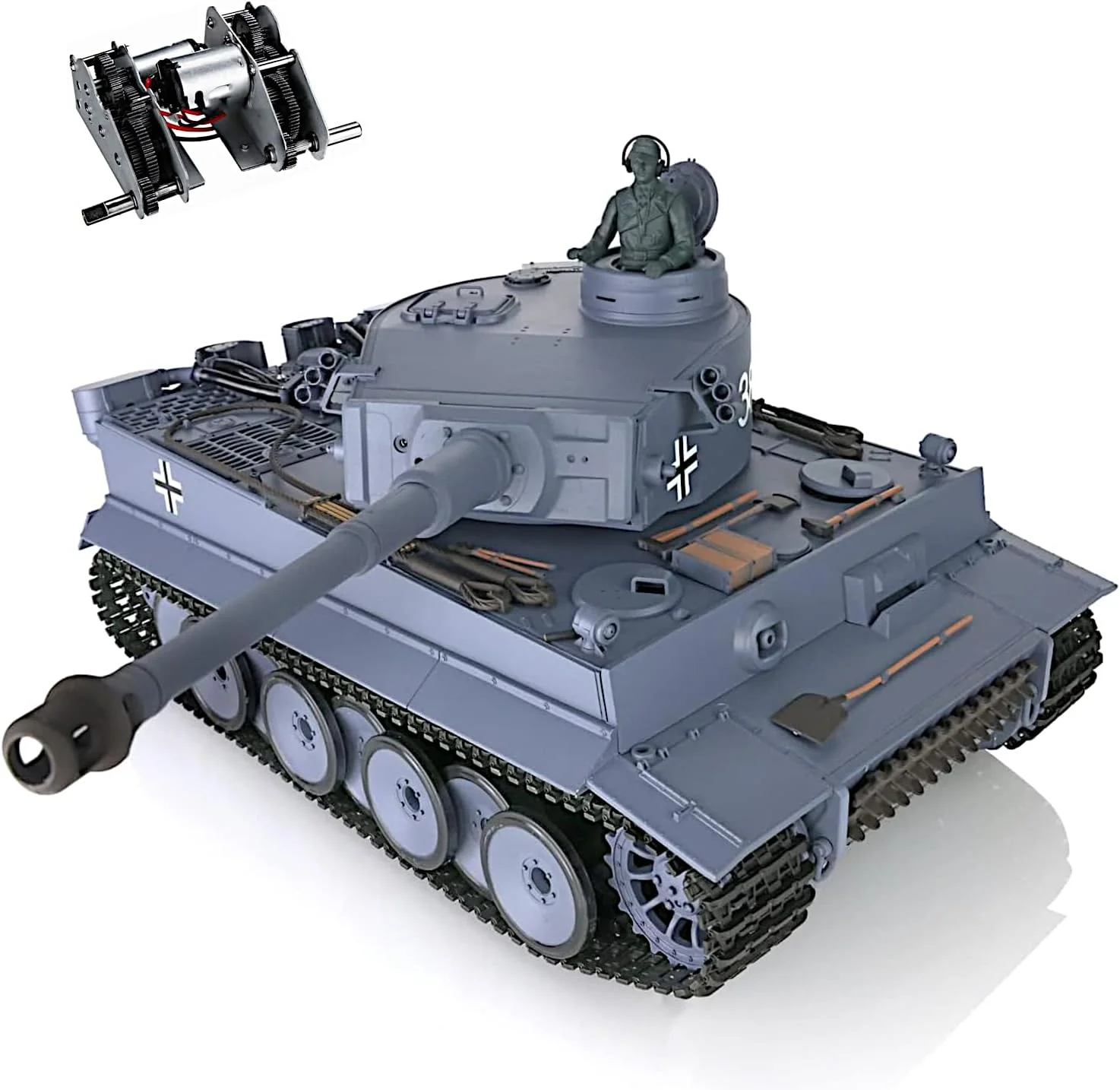 مدل تانک جنگ جهانی دوم POCO DIVO German Tiger 1، مقیاس 1/16، خودرو زرهی آرسی RTR، نسخه ارتقا یافته Heng Long 3818 S با چرخ دنده های فولادی، نبرد ایر سافت BB با مادون قرمز IR، مدل نظامی با دود، صدا، نور و لگد مدل تانک جنگ جهانی دوم POCO DIVO German Tiger 1، مقیاس 1/16، خودرو زرهی آرسی RTR، نسخه ارتقا یافته Heng Long 3818 S با چرخ دنده های فولادی، نبرد ایر سافت BB با مادون قرمز IR، مدل نظامی با دود، صدا، نور و لگد