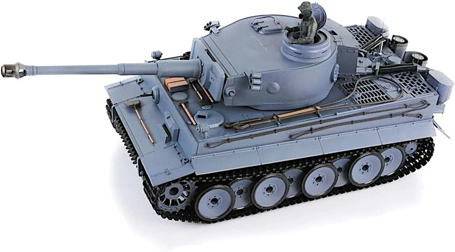 مدل تانک جنگ جهانی دوم POCO DIVO German Tiger 1، مقیاس 1/16، خودرو زرهی آرسی RTR، نسخه ارتقا یافته Heng Long 3818 S با چرخ دنده های فولادی، نبرد ایر سافت BB با مادون قرمز IR، مدل نظامی با دود، صدا، نور و لگد