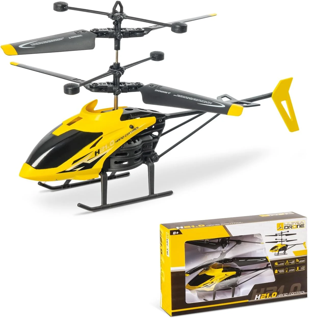 هلیکوپتر Mondo Motors H21 با کنترل دستی Ultradrone - هدایت فقط با دست - پایداری بالا - شروع و فرود خودکار - 21 سانتی متر