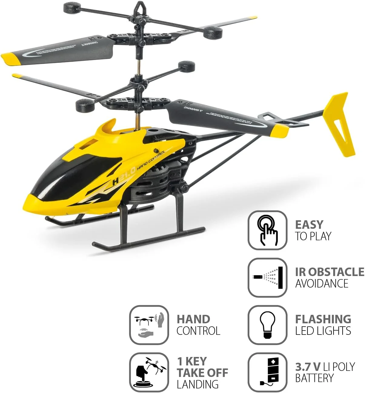 هلیکوپتر Mondo Motors H21 با کنترل دستی Ultradrone - هدایت فقط با دست - پایداری بالا - شروع و فرود خودکار - 21 سانتی متر