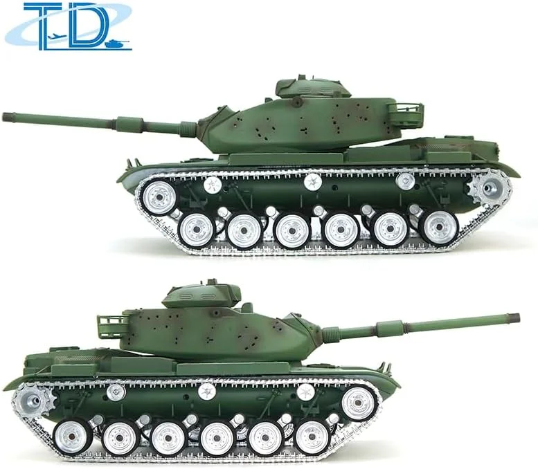 تانک کنترلی M60A3 ایالات متحده آمریکا مقیاس 1/16 با قابلیت نبرد مادون قرمز، دارای لوله با پس زنی و چرخ های فلزی