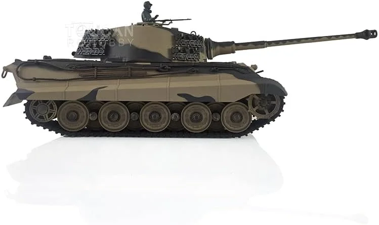 تانک آرسی هنلونگ King Tiger RTR مدل 3888A FPV مقیاس 1/16 با برجک 360 درجه، لگد لوله، سیستم نبرد مادون قرمز، ژنراتور دود، مدل حرفه ای