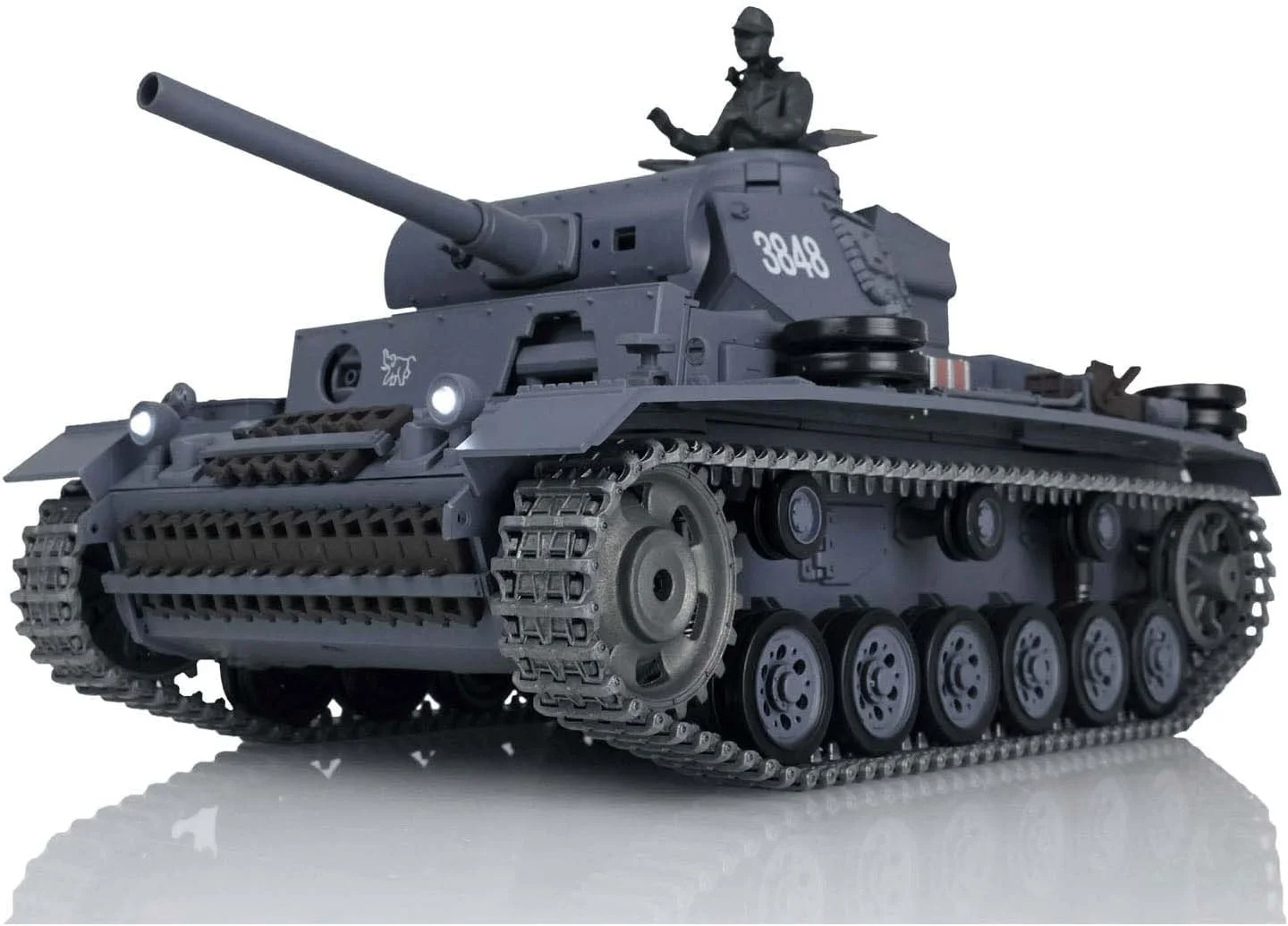 تانک آرسی Henglong در مقیاس 1/16 7.0 مدل Panzer Iii L RTR RC 3848 با برجک 360 درجه برای سرگرمی