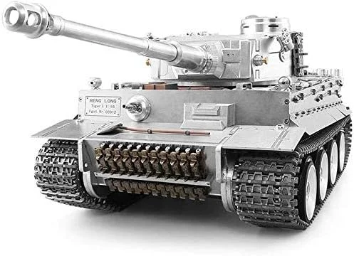 تانک کنترلی LOESY RC، مدل تانک فلزی سنگین تایگر آلمانی I در مقیاس 1/16 با کنترل از راه دور 2.4 گیگاهرتز، زنجیرهای تمام فلزی، صدا/حرکت آنالوگ و خروج دود مدل SE512