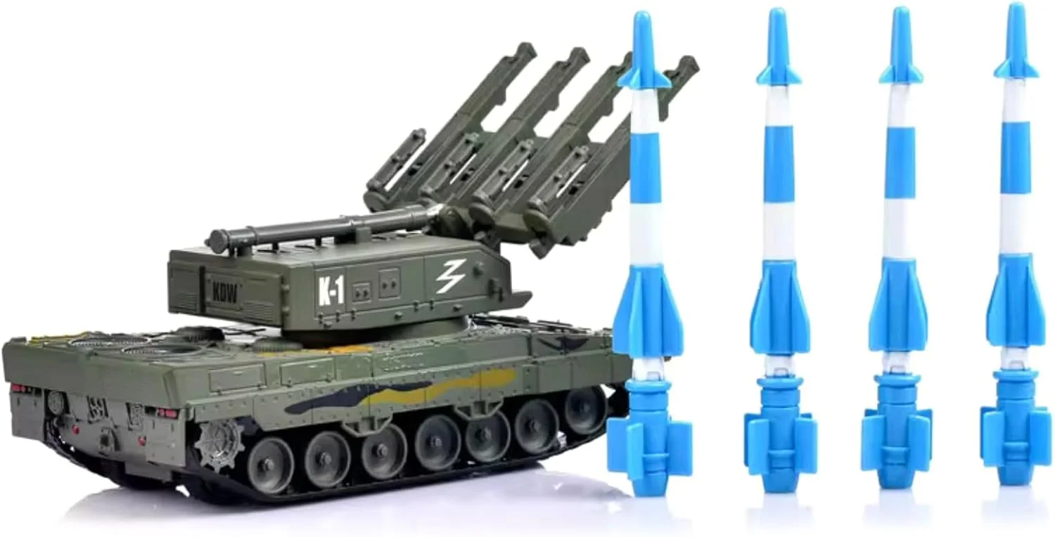 مدل تانک موشکی پدافند هوایی سری نظامی آلیاژی 1:40، ماشین زرهی کلکسیونی برای کودکان و بزرگسالان