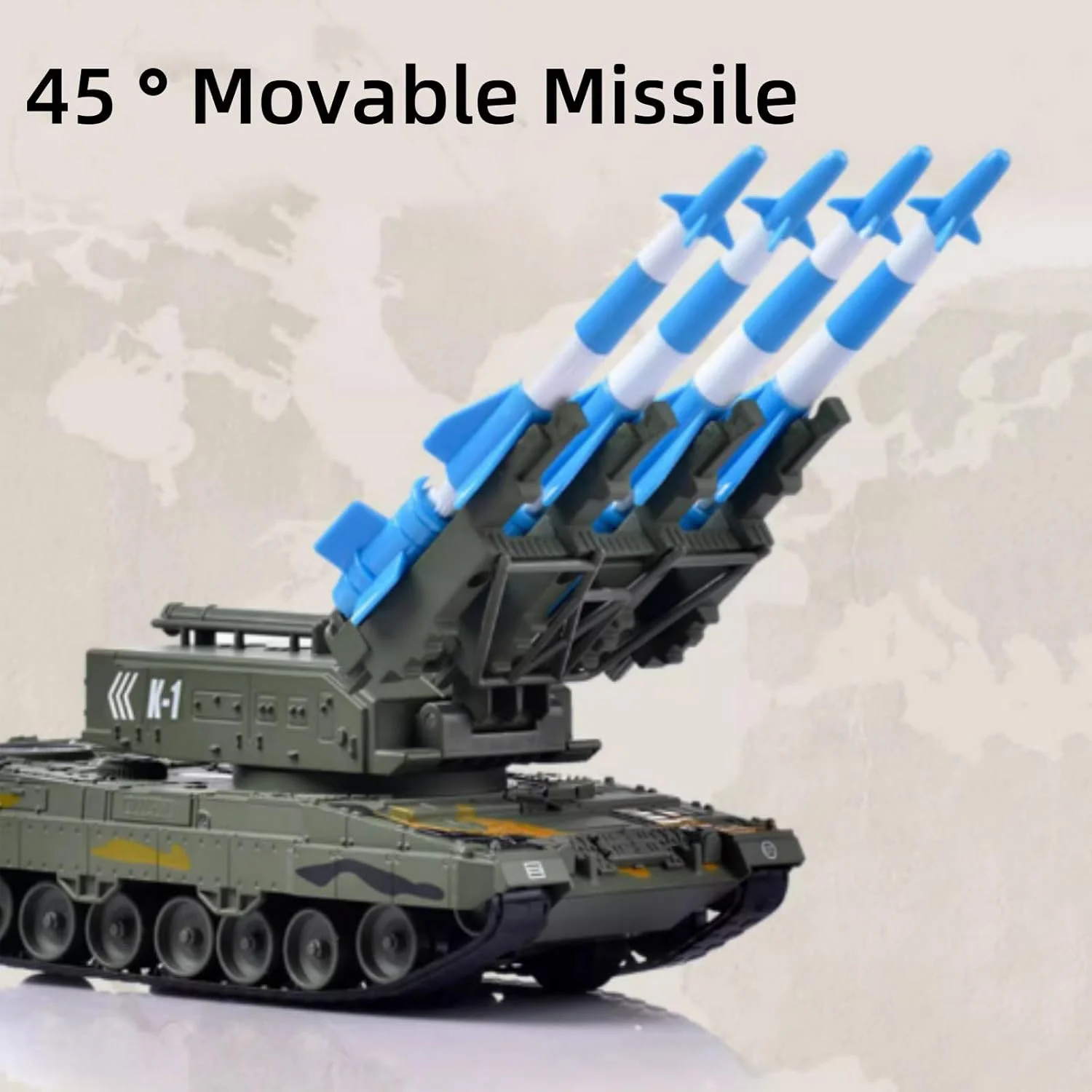 مدل تانک موشکی پدافند هوایی سری نظامی آلیاژی 1:40، ماشین زرهی کلکسیونی برای کودکان و بزرگسالان
