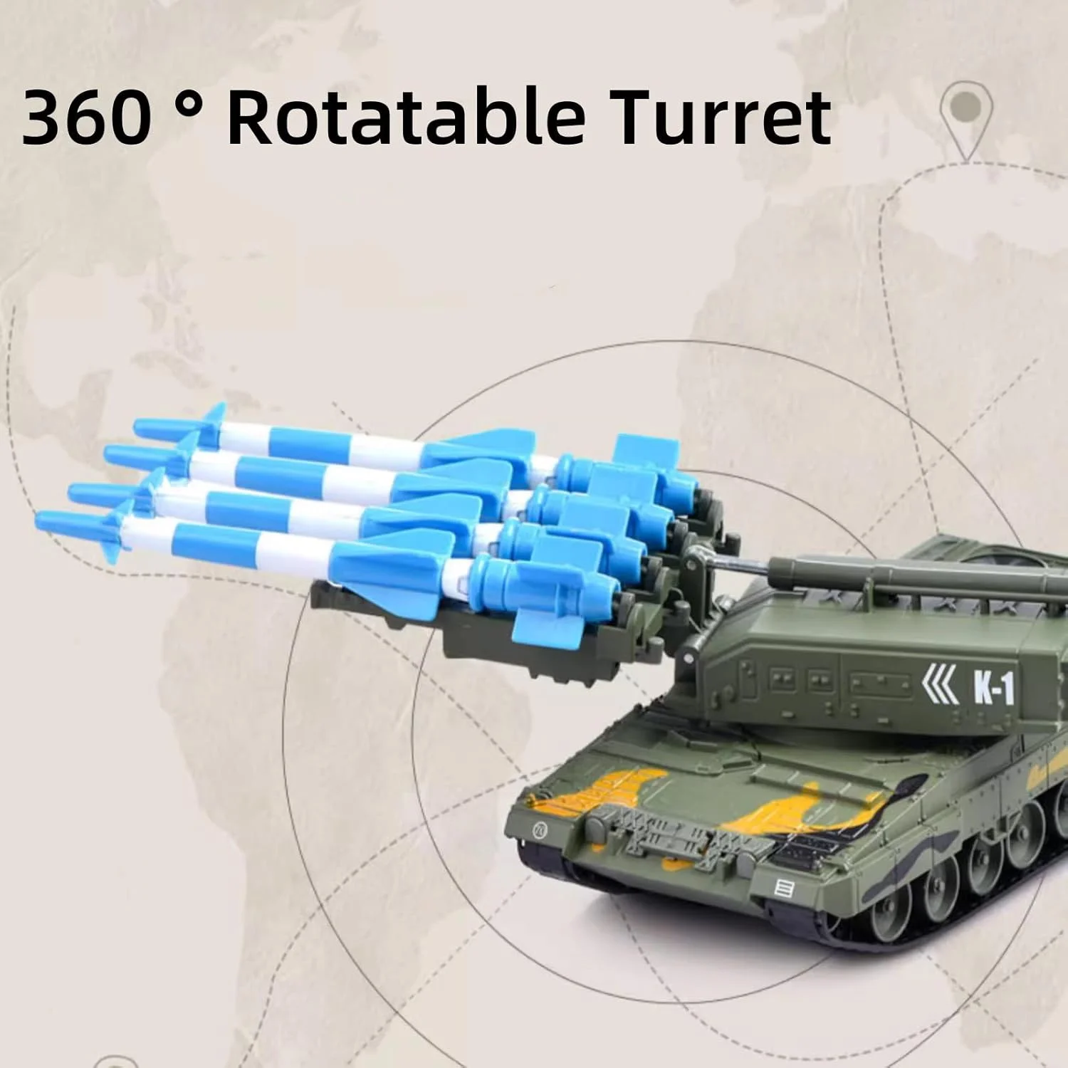 مدل تانک موشکی پدافند هوایی سری نظامی آلیاژی 1:40، ماشین زرهی کلکسیونی برای کودکان و بزرگسالان