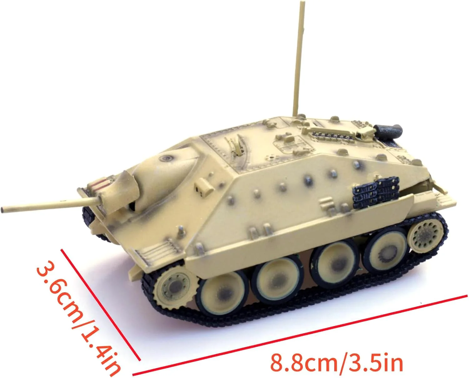 مدل تانک آلمانی Jagdpanzer 38(t) Sd.Kfz.138/2 Hetzer جنگ جهانی دوم، مقیاس 1:72، مناسب کلکسیون کودکان و بزرگسالان