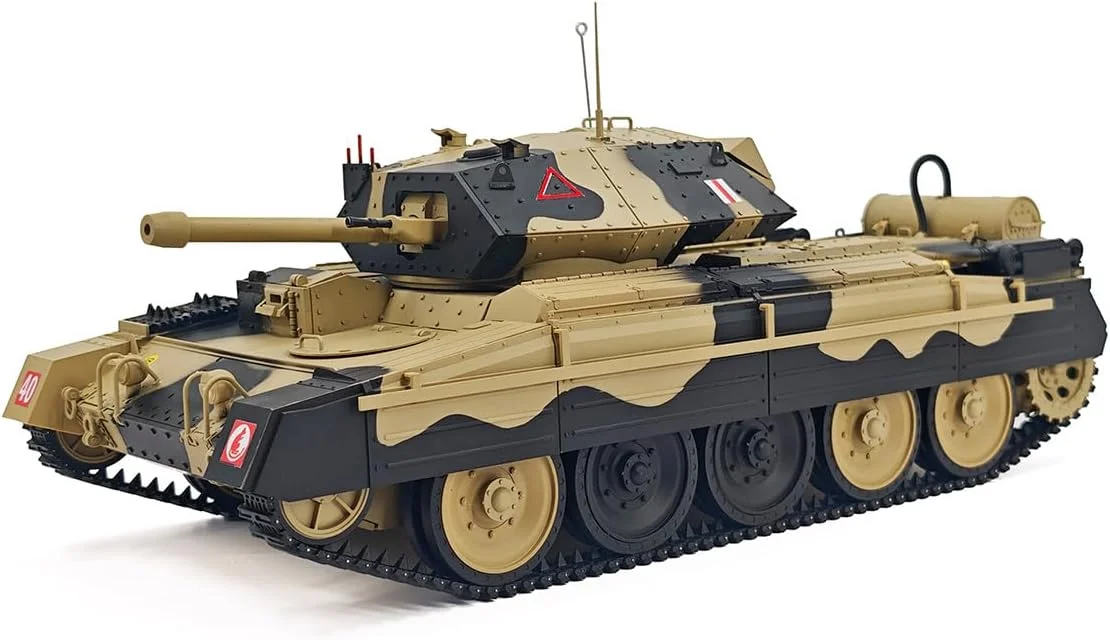 مدل تانک جنگی صلیبی بریتانیایی/آمریکایی 2.4G در مقیاس 1/16 با جلوه های دود، کیت مدل اسباب بازی تانک نظامی برای بزرگسالان
