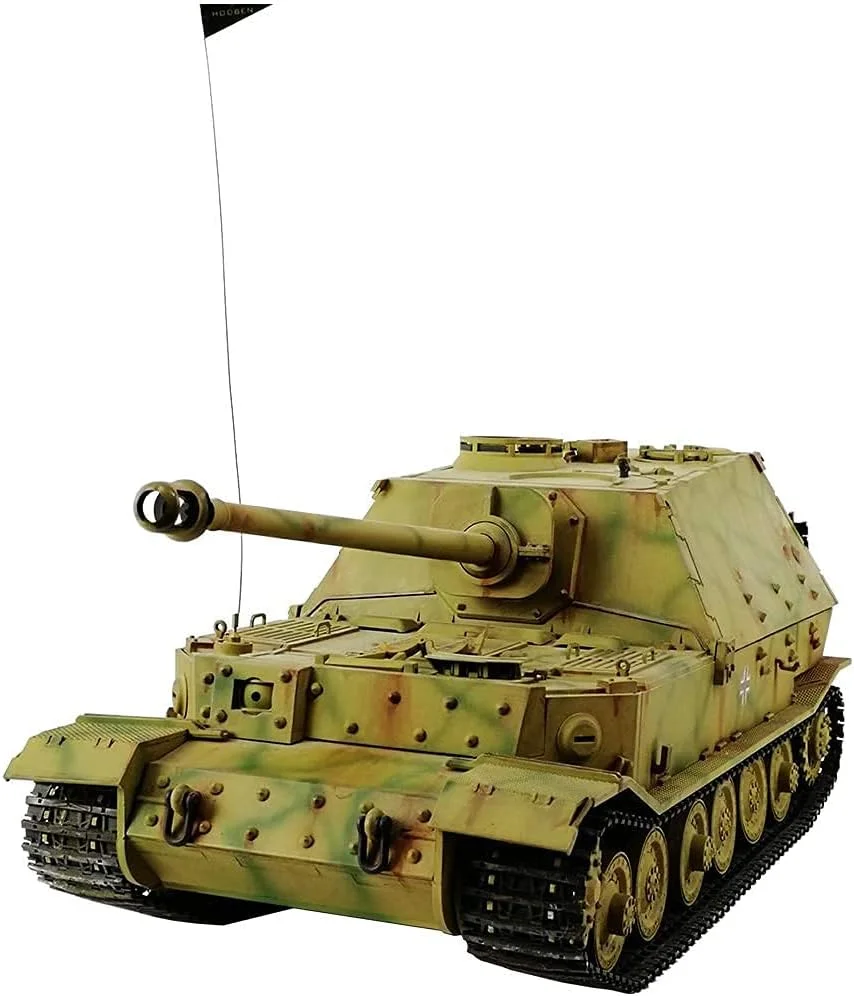 مجموعه کامل تانک هووبن آلمانی مقیاس 1/16 Elefant Jagdpanzer RC موتوری با فلز (گیربکس، چرخ زنجیر و هرزگرد، سیستم تعلیق) تمام عملکردها [C6614RK]