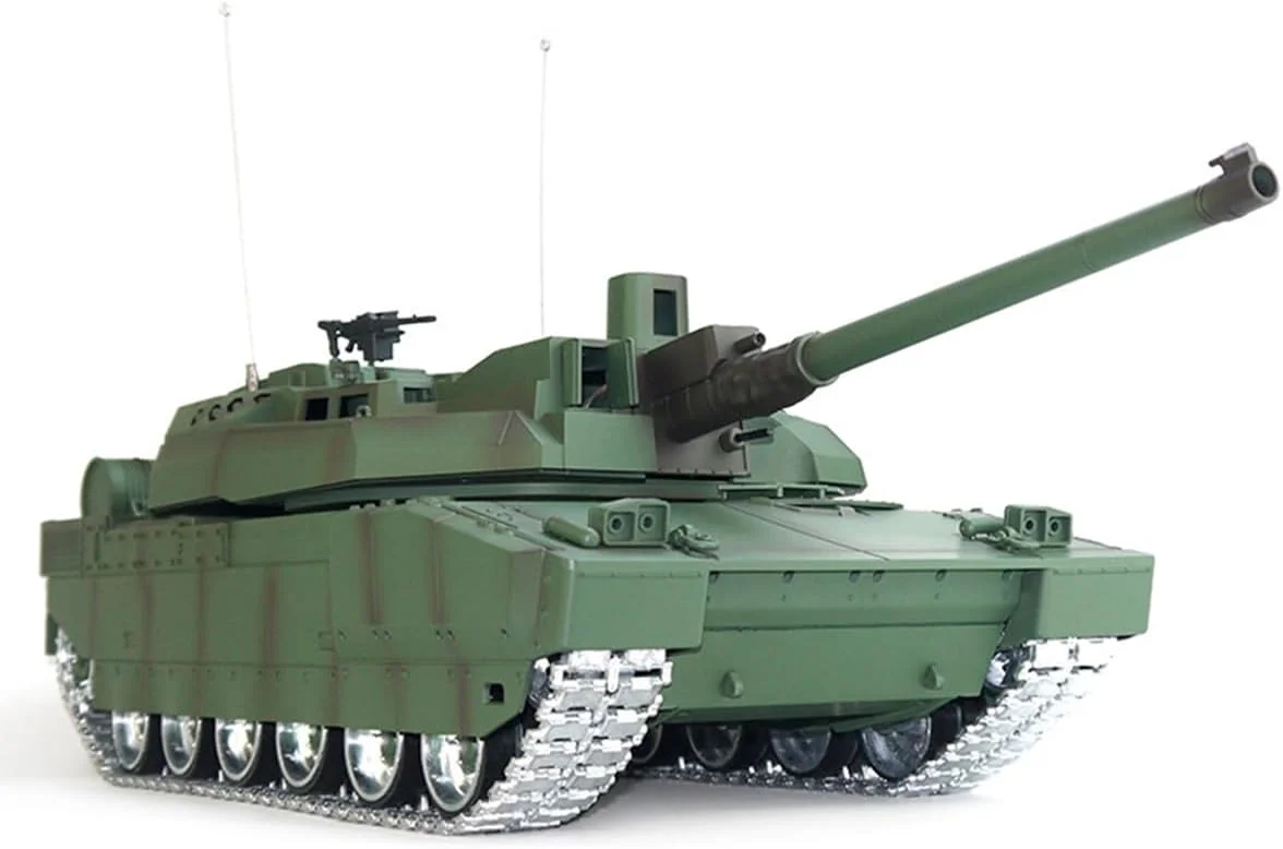 تانک کنترلی FunXylophy RC مدل Leclerc H2408 فرانسه، مقیاس 1:16، 2.4G با جلوه های صوتی و نوری، شبیه سازی شلیک و ژنراتور دود (نسخه ارتقا یافته مادون قرمز/فلزی)