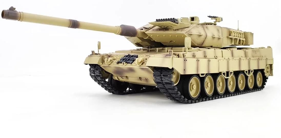 تانک کنترلی FunXylophy RC برای بزرگسالان، تانک نبرد اصلی آلمانی Leopard 2A7 در مقیاس 1/16 2.4G با صدا و نور، مدل تانک نظامی RC مناسب تمام سطوح برای بزرگسالان (نسخه پایه)