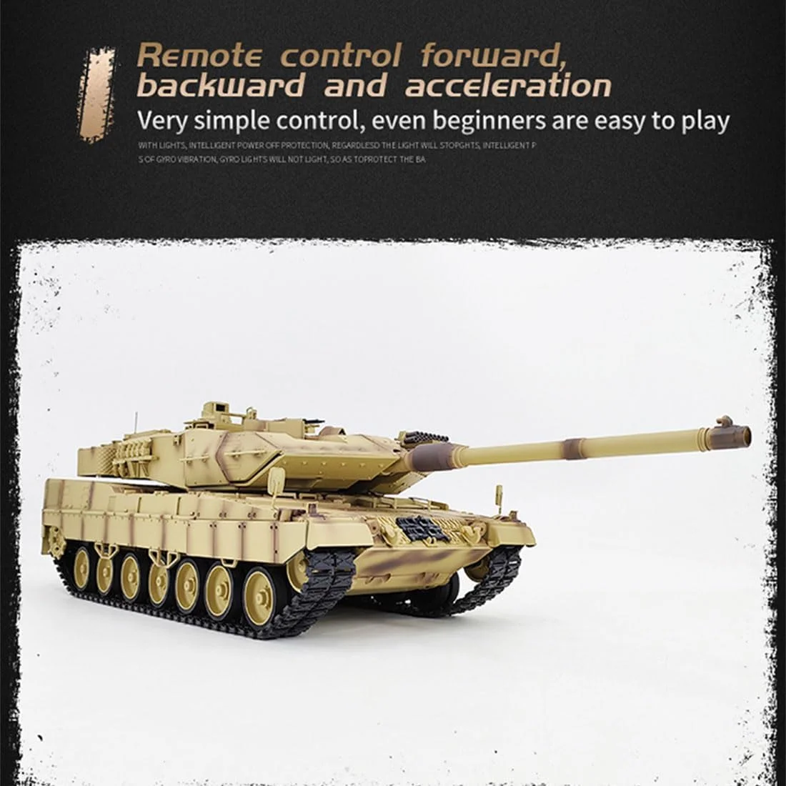 تانک کنترلی FunXylophy RC برای بزرگسالان، تانک نبرد اصلی آلمانی Leopard 2A7 در مقیاس 1/16 2.4G با صدا و نور، مدل تانک نظامی RC مناسب تمام سطوح برای بزرگسالان (نسخه پایه)