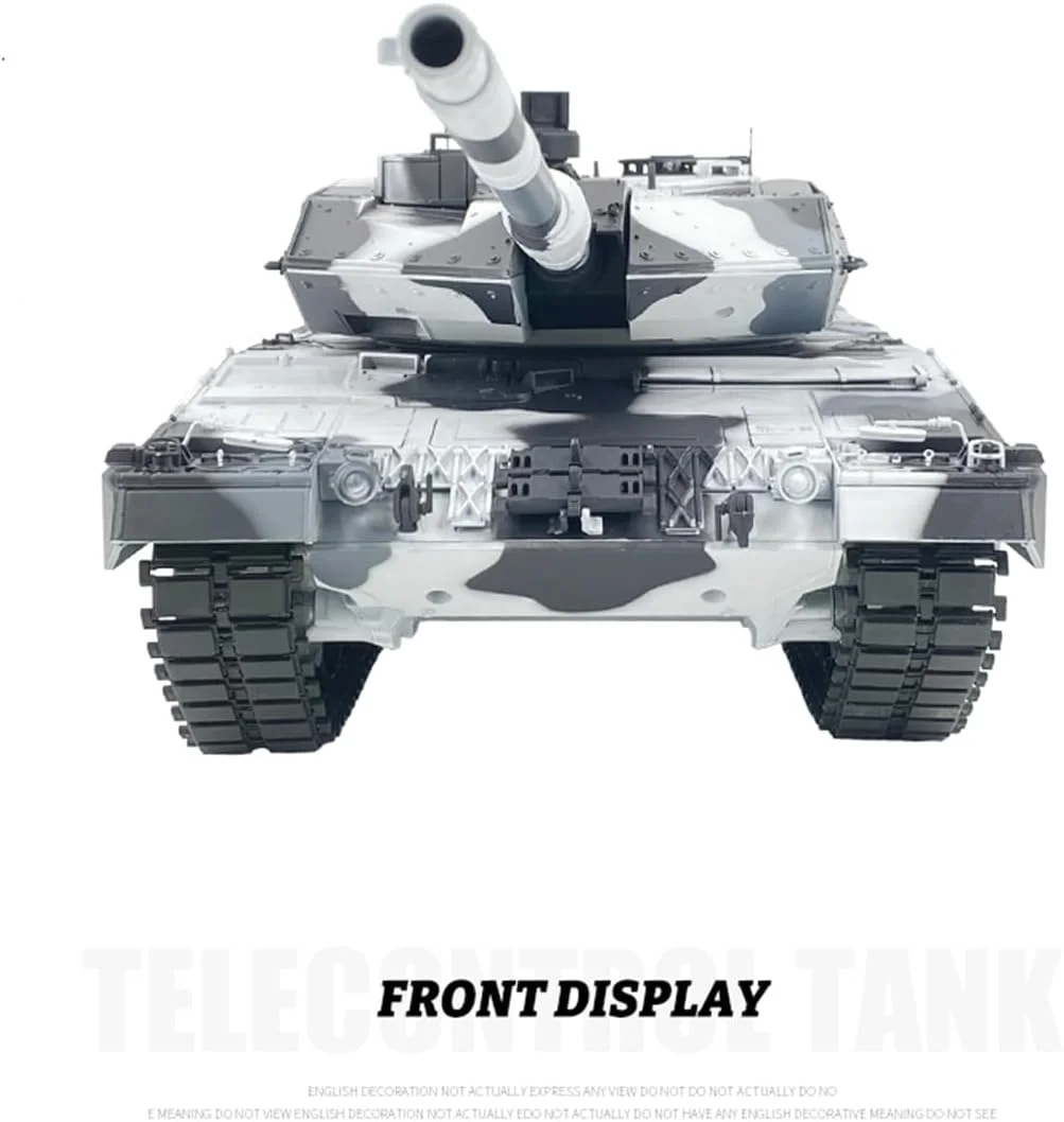 تانک کنترلی مدل آلمانی Leopard 2 A6، مقیاس 1/16، با نور و صدا، رنگ سفید برفی