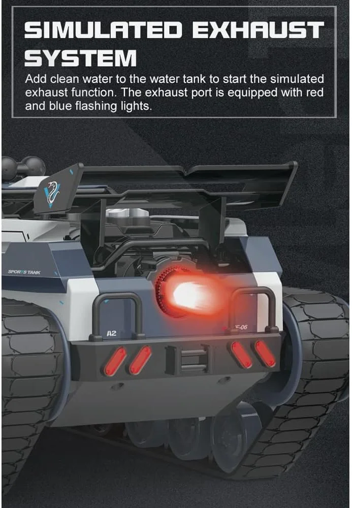 تانک کنترلی از راه دور خزنده سرعت بالا، قابلیت دریفت 360 درجه با اسپری خروجی، ماشین آرسی 2.4 گیگاهرتز، کامیون ارتشی آرسی 1/12، اسباب بازی تانک آرسی، هدیه کریسمس برای کودکان و بزرگسالان