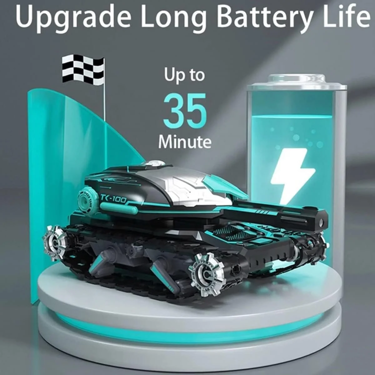 تانک کنترلی از راه دور خزنده Panzer با پرتاب بمب آبی، اسباب بازی ماشین تانک آرسی 4WD با فرکانس 2.4G، قابلیت چرخش 180 درجه در هنگام شلیک و چرخش 360 درجه، دارای چراغ و صدا