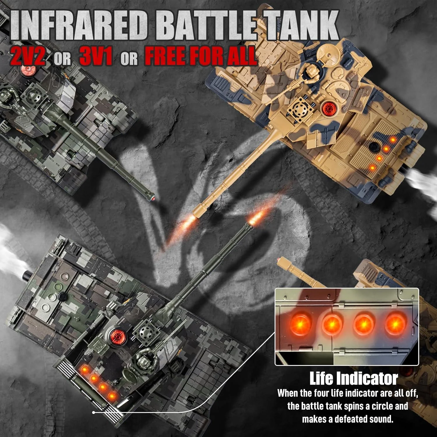 تانک کنترلی 1/24، تانک ارتشی T90 روسی و چین 99، مدل تانک ساختنی 2.4 گیگاهرتز با نور و دود، اسباب بازی تانک مناسب برای کودکان از 6 سال، پسران