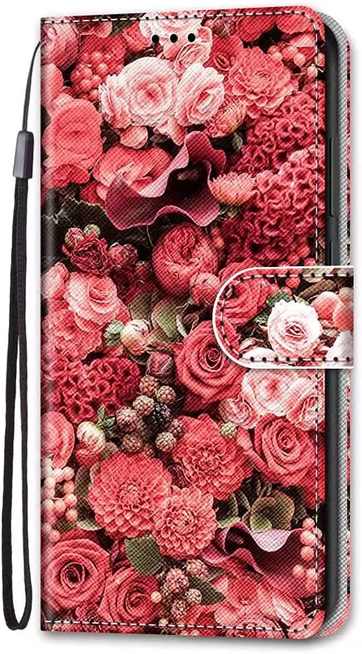 کیف پول رنگارنگ Nadoli برای گوشی شیائومی POCO X5 Pro 5G/Redmi Note 12 Pro 5G، طرح خلاقانه حیوانات خنده دار، گل و پروانه، جلد چرمی PU با قفل مغناطیسی، دارای جای کارت و بند مچی