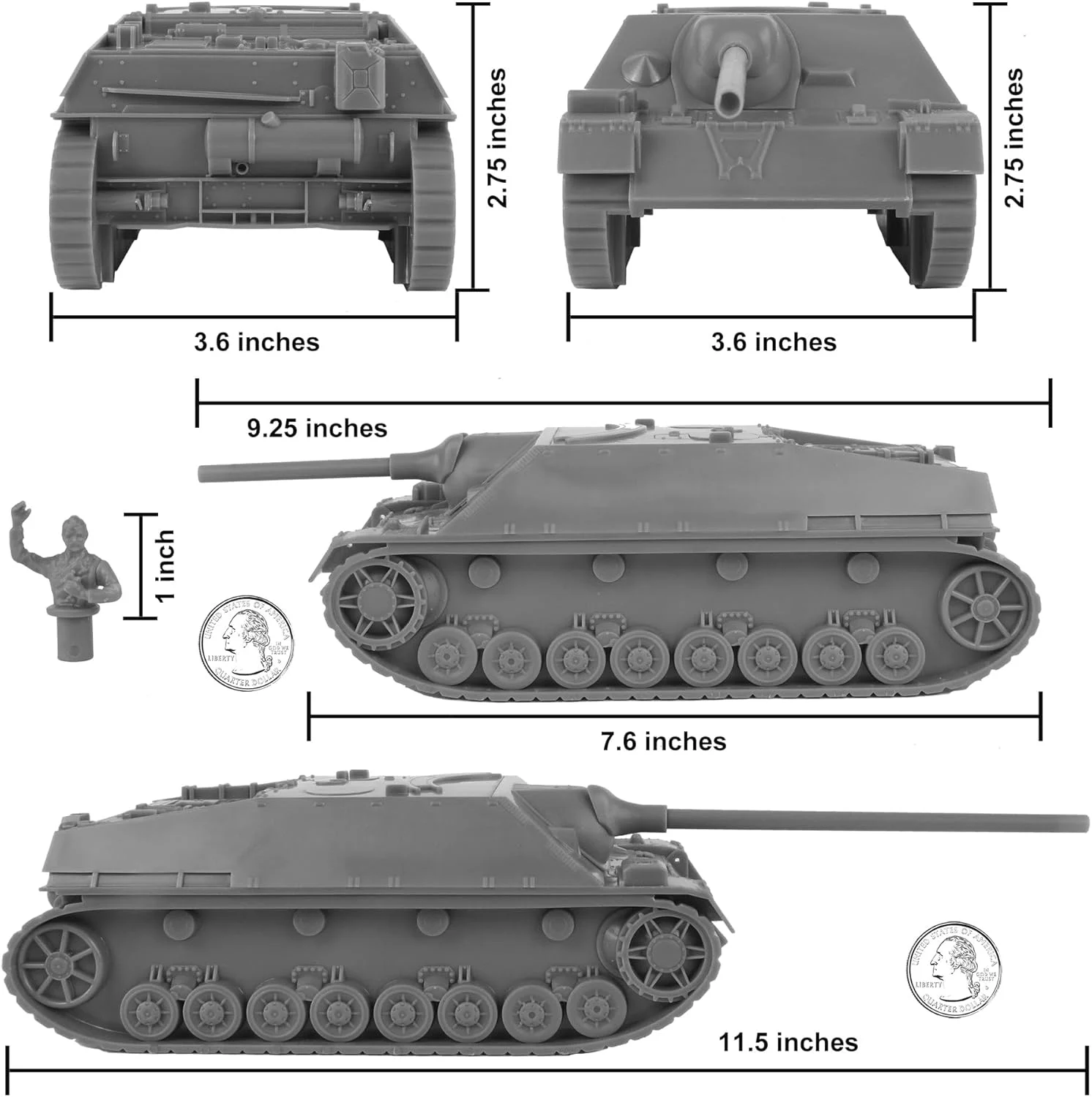 نابودگر تانک آلمانی Jagdpanzer IV جنگ جهانی دوم BMC Toys - خاکستری مقیاس 1:32