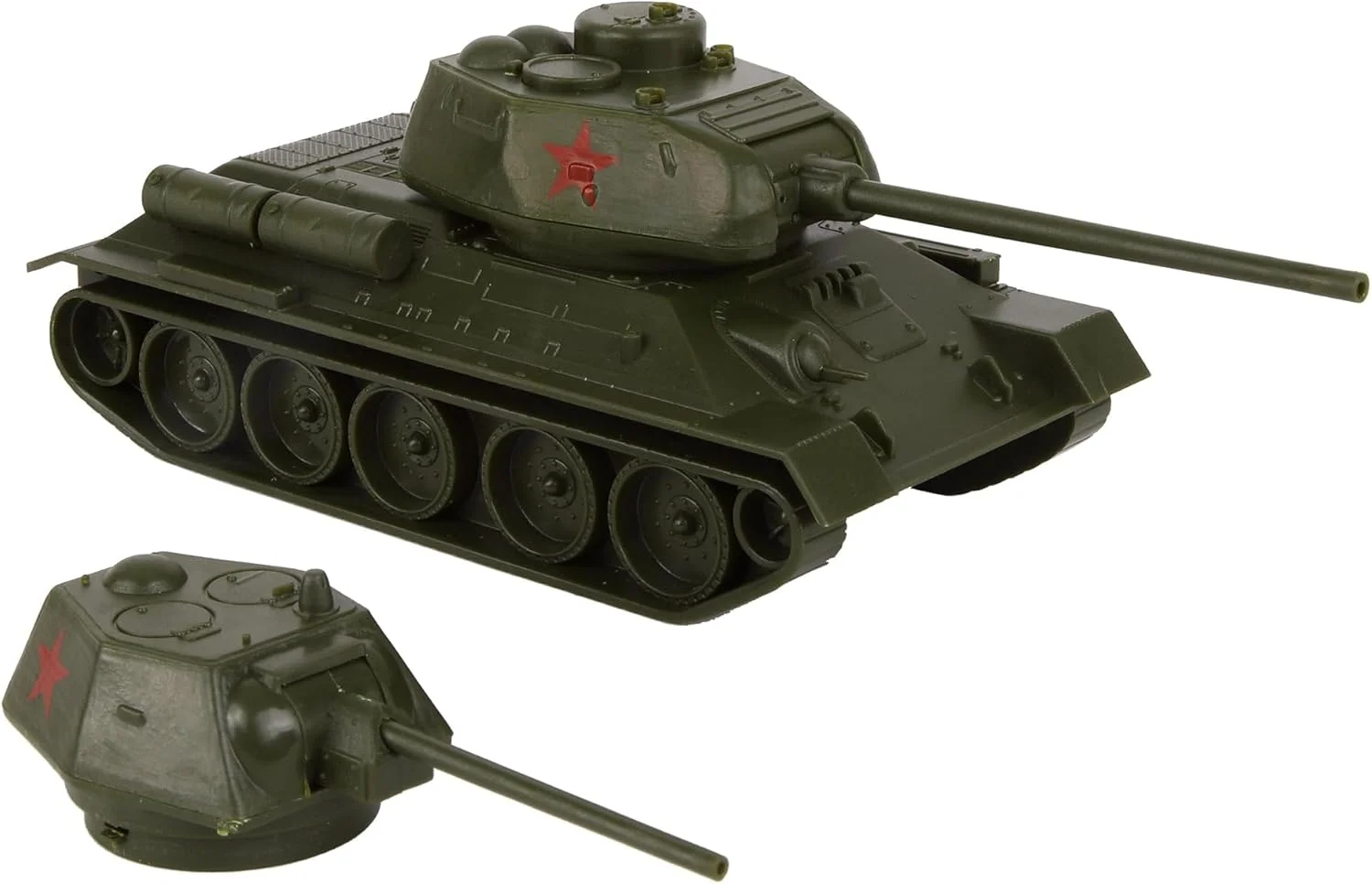 تانک شوروی T-34 جنگ جهانی دوم BMC Toys - رنگ زیتونی، مقیاس 1:40، مدل پلاستیکی ارتش روسیه