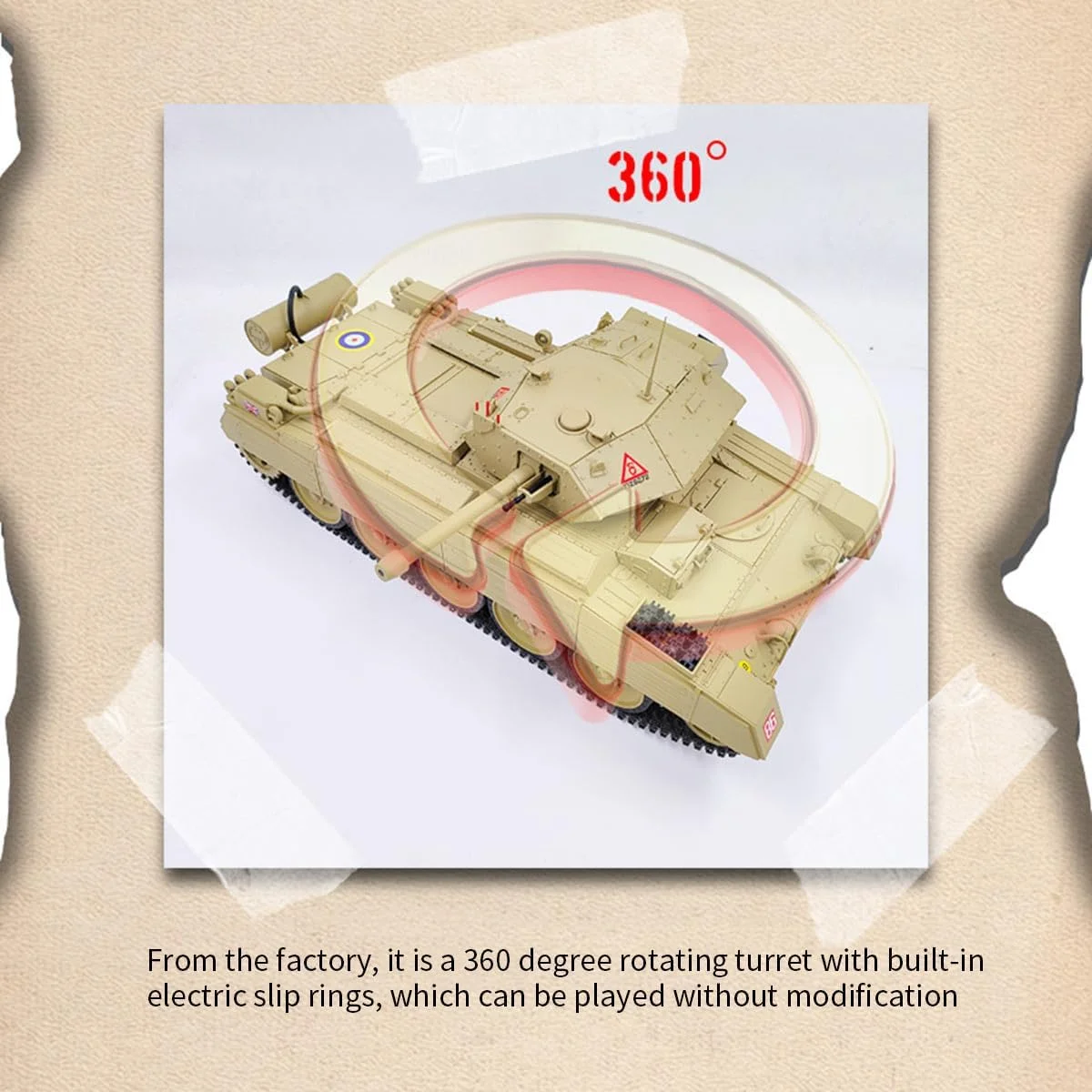 مدل تانک جنگی مقیاس 1:16، تانک نظامی کروسیدر بریتانیایی 2.4G با جلوه های دود، کیت مدل اسباب بازی تانک برای علاقه مندان به ارتش و بزرگسالان