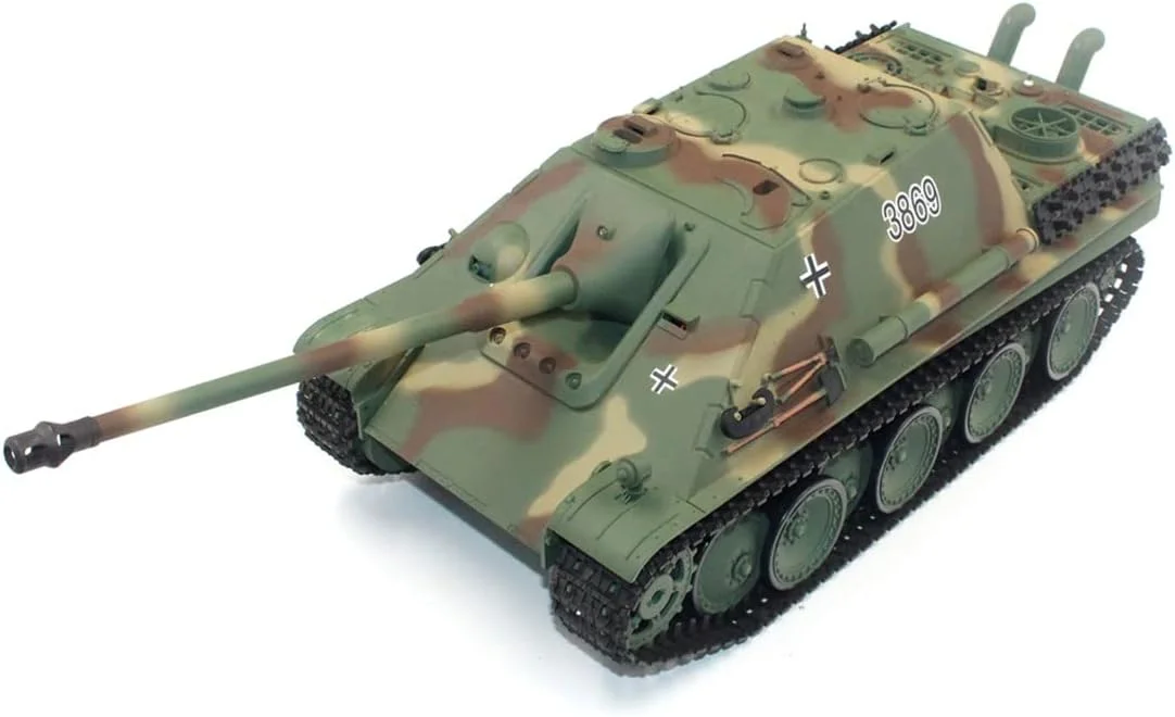 مدل تانک جنگی مقیاس 1:16، تانک نظامی آلمانی Jagdpanther 2.4G با جلوه های دود، کیت مدل اسباب بازی تانک برای علاقه مندان به ارتش و بزرگسالان