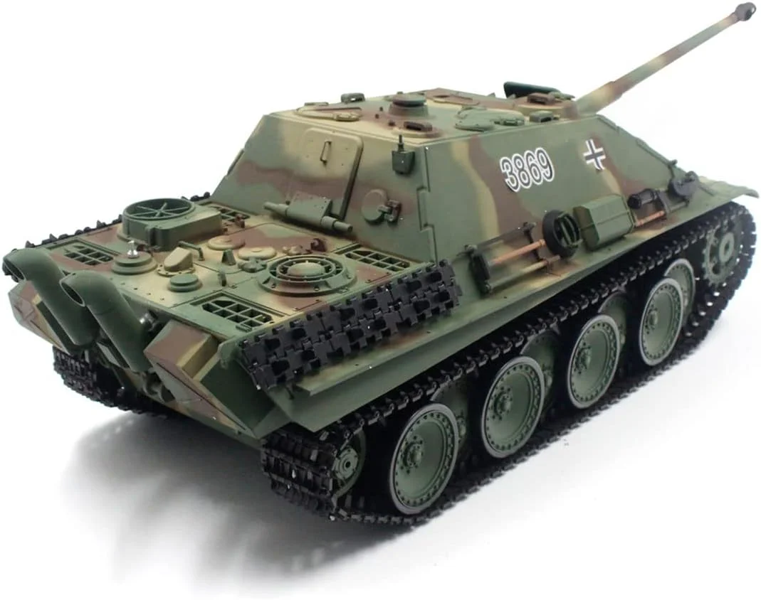 مدل تانک جنگی مقیاس 1:16، تانک نظامی آلمانی Jagdpanther 2.4G با جلوه های دود، کیت مدل اسباب بازی تانک برای علاقه مندان به ارتش و بزرگسالان