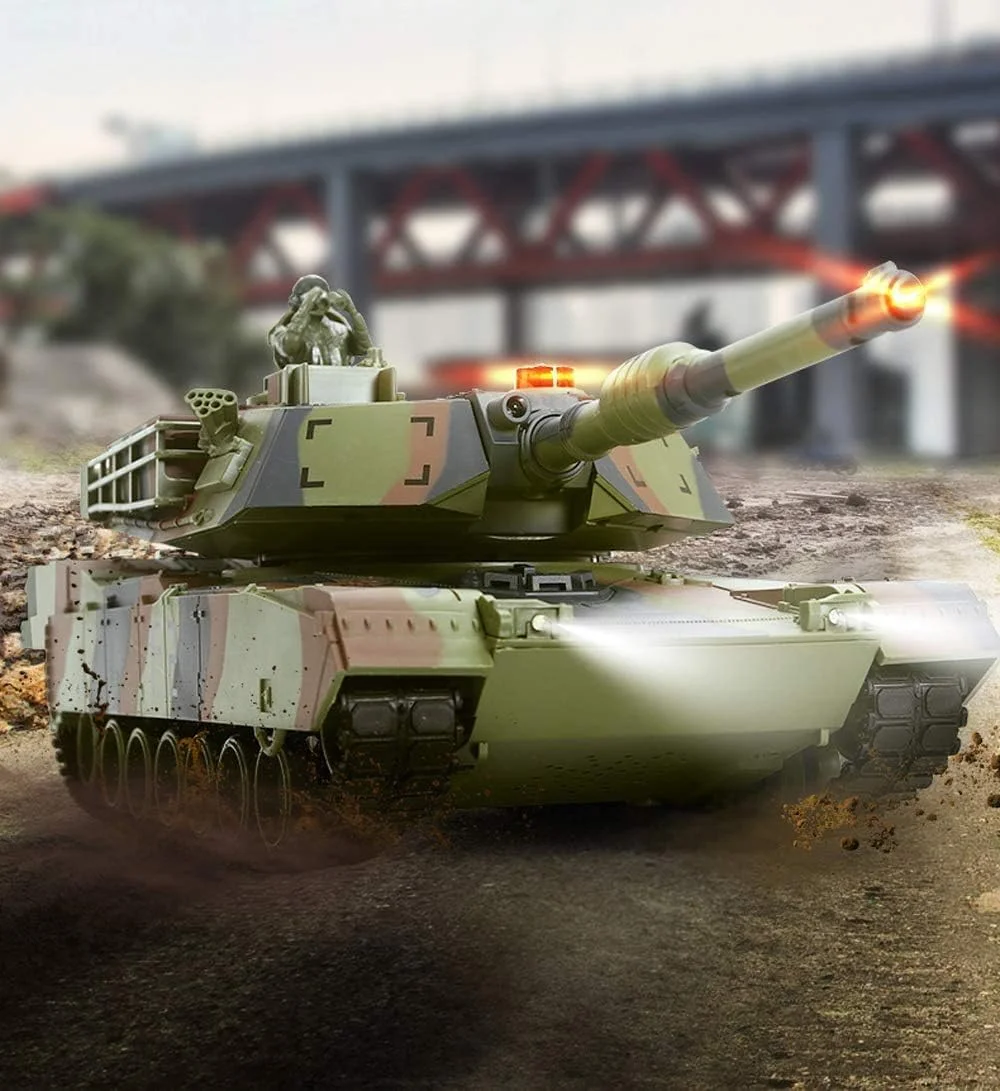 مدل تانک جنگی شارژی بزرگ ABV M1A2، مدل اسباب بازی نظامی شبیه سازی شده با کنترل از راه دور، اسباب بازی پسرانه