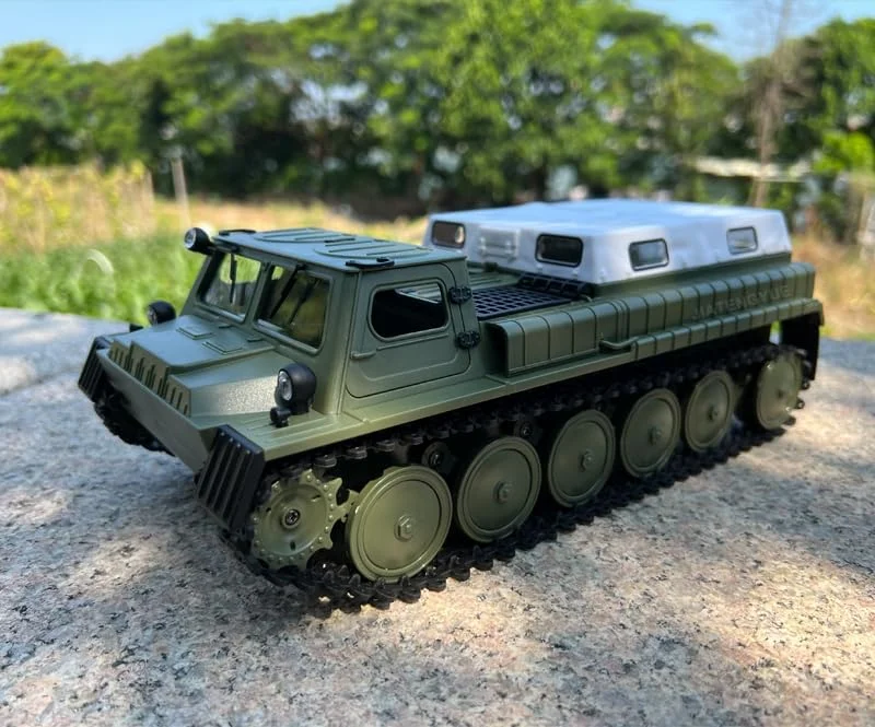 ماشین حمل تانک JTY Тоуs مقیاس 1:16، کامیون آفرود خزنده آرسی تمام زمینی، تانک های کنترل از راه دور الکتریکی برای کودکان (6510 3B)